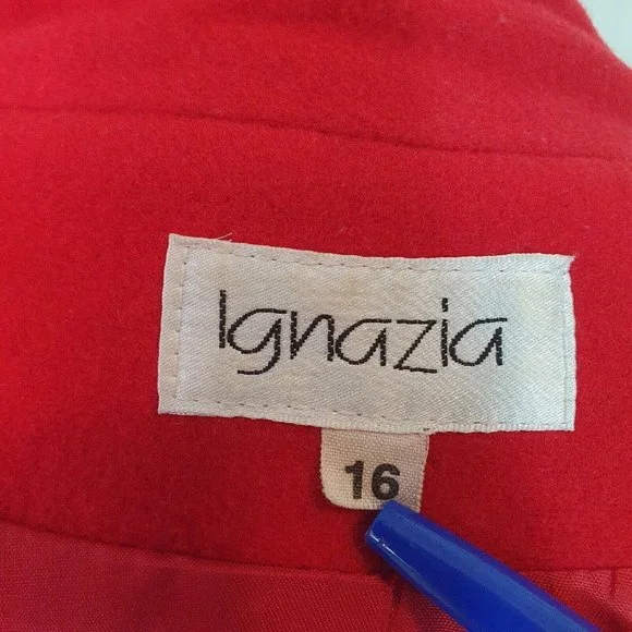 NWOT jacket coat wool + cashmere Sze 16 red Ignazia Australia Made NEW winter - Picture 8 of 9